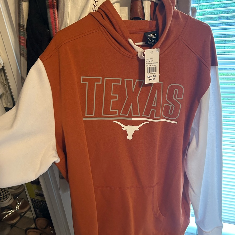 Logo Athletic Burnt Orange Hoodie with White Accents